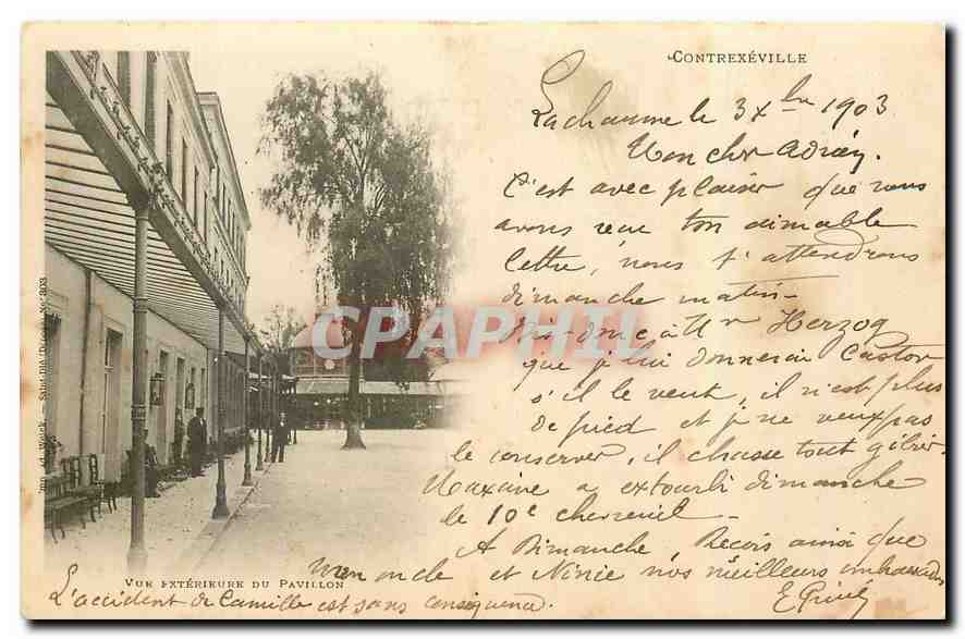 CPA Vue Exterieure du Pavillon Contrexeville