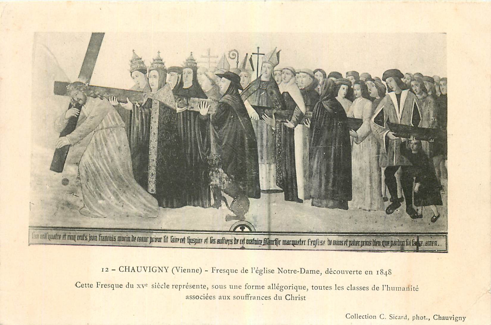CPA Chauvigny Vienne Fresque de l'Eglise Notre Dame 
