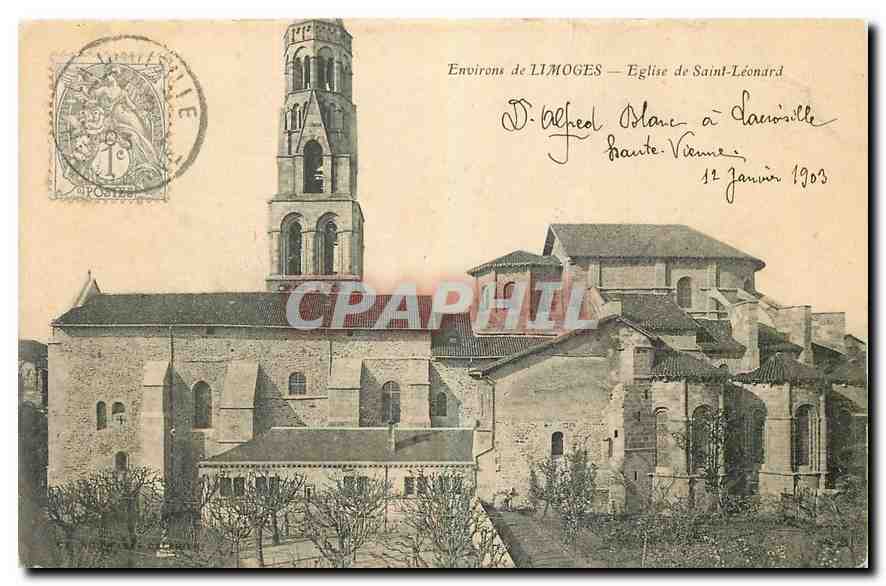 CPA Environs de Limoges Eglise de Saint Leonard 