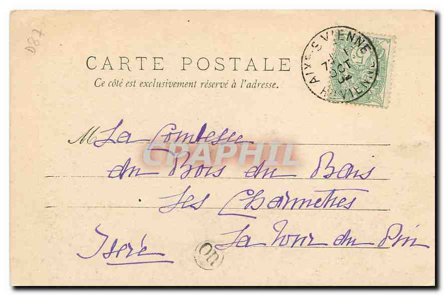 CPA Environs de Limoges Notre Dame d'Arliquet  — Back