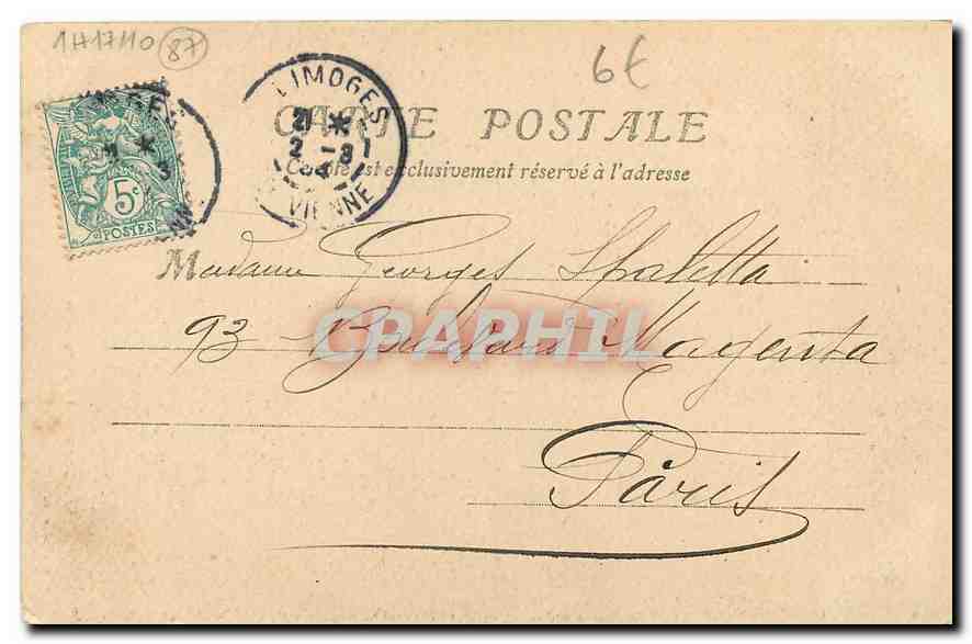 CPA Limoges Le Chene et le Rosseau  — Back