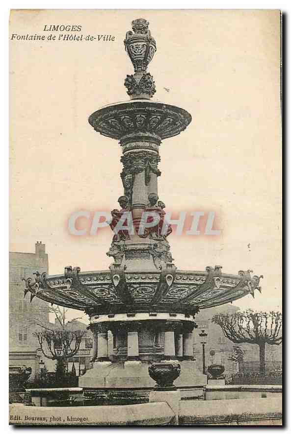 CPA Limoges Fontaine de l'Hotel de Ville 