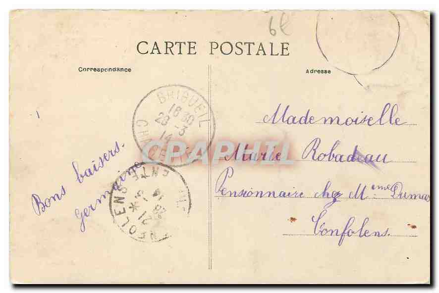 CPA Saint Junien La Marmite du Diable Bords de la Giane  — Rückseite