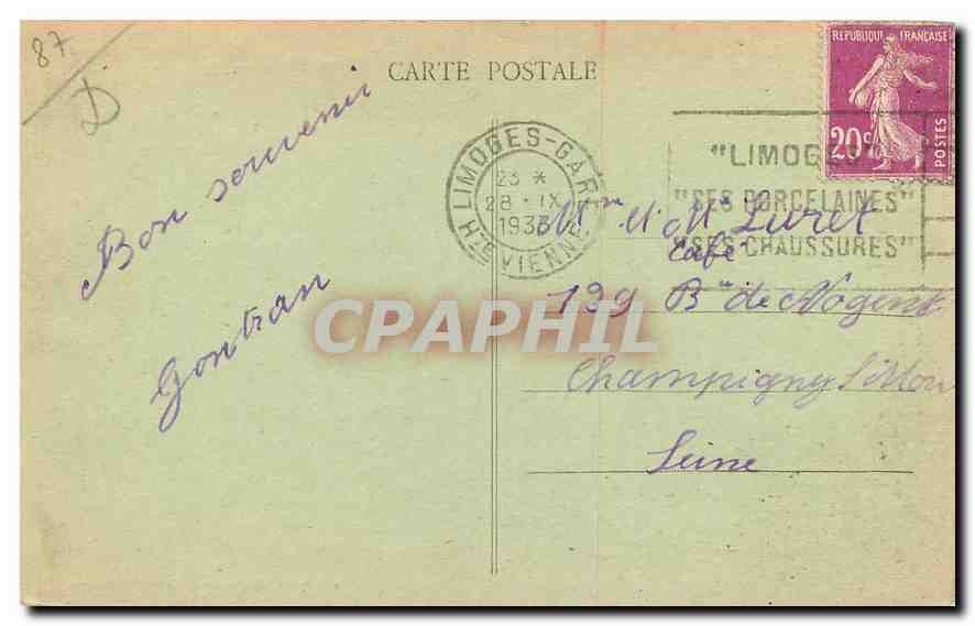 CPA Limoges Gare de Limoges Benedictins  — Back