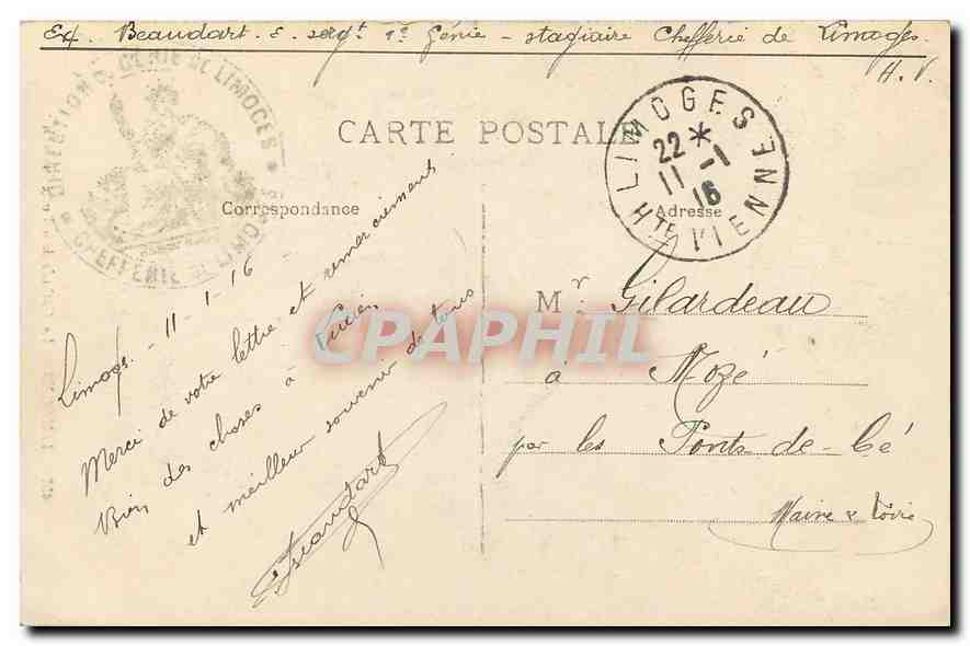 CPA Limoges La Cathedrale Porte St Jean  — Back