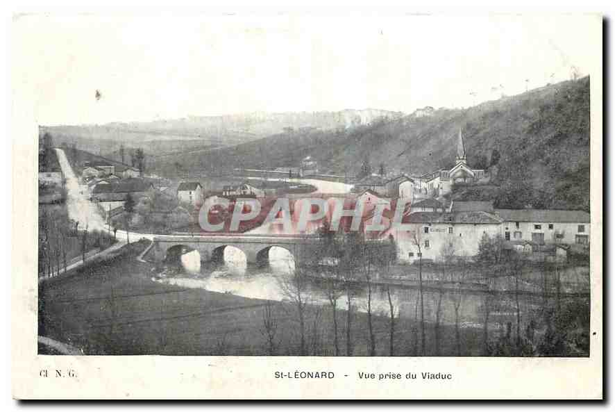 CPA St Leonard Vue prise du Viaduc 