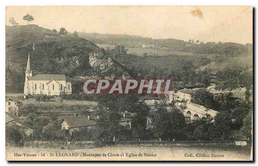 CPA Hte Vienne St Leonard Montagne de Clovis et Eglise de Nobiat 
