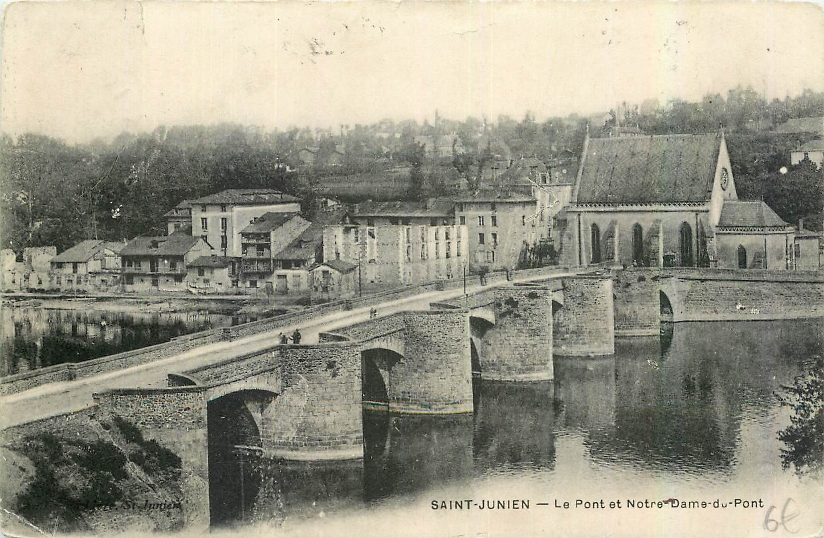 CPA Saint Junien Le Pont et Notre Sane du Pont 