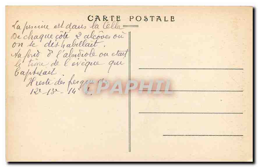 CPA Poitiers Vienne Le Baptistere Saint Jean La Piscine du Bapteme Chretien  — Back