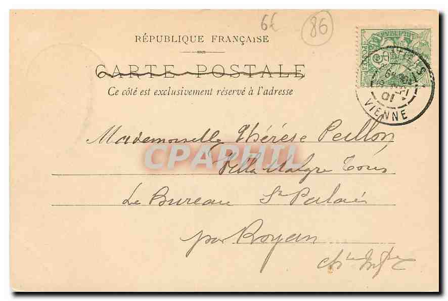 CPA Poitiers Palais de Justice et tour Monberon g — Back