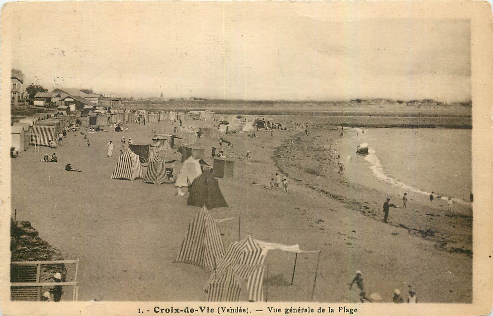 CPA Croix de Vie Vue generale de la Plage 