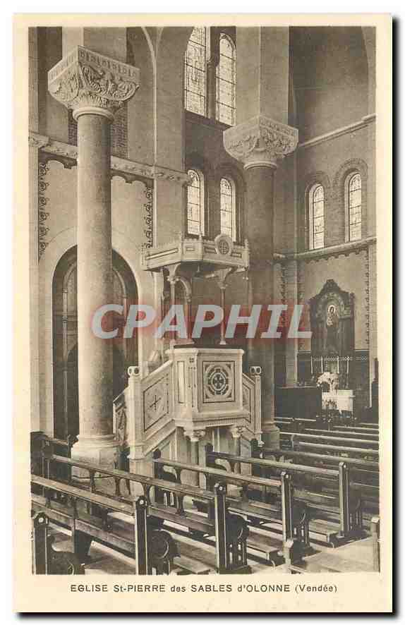 CPA Eglise St pierre des Sables d'Olonne Vendee 