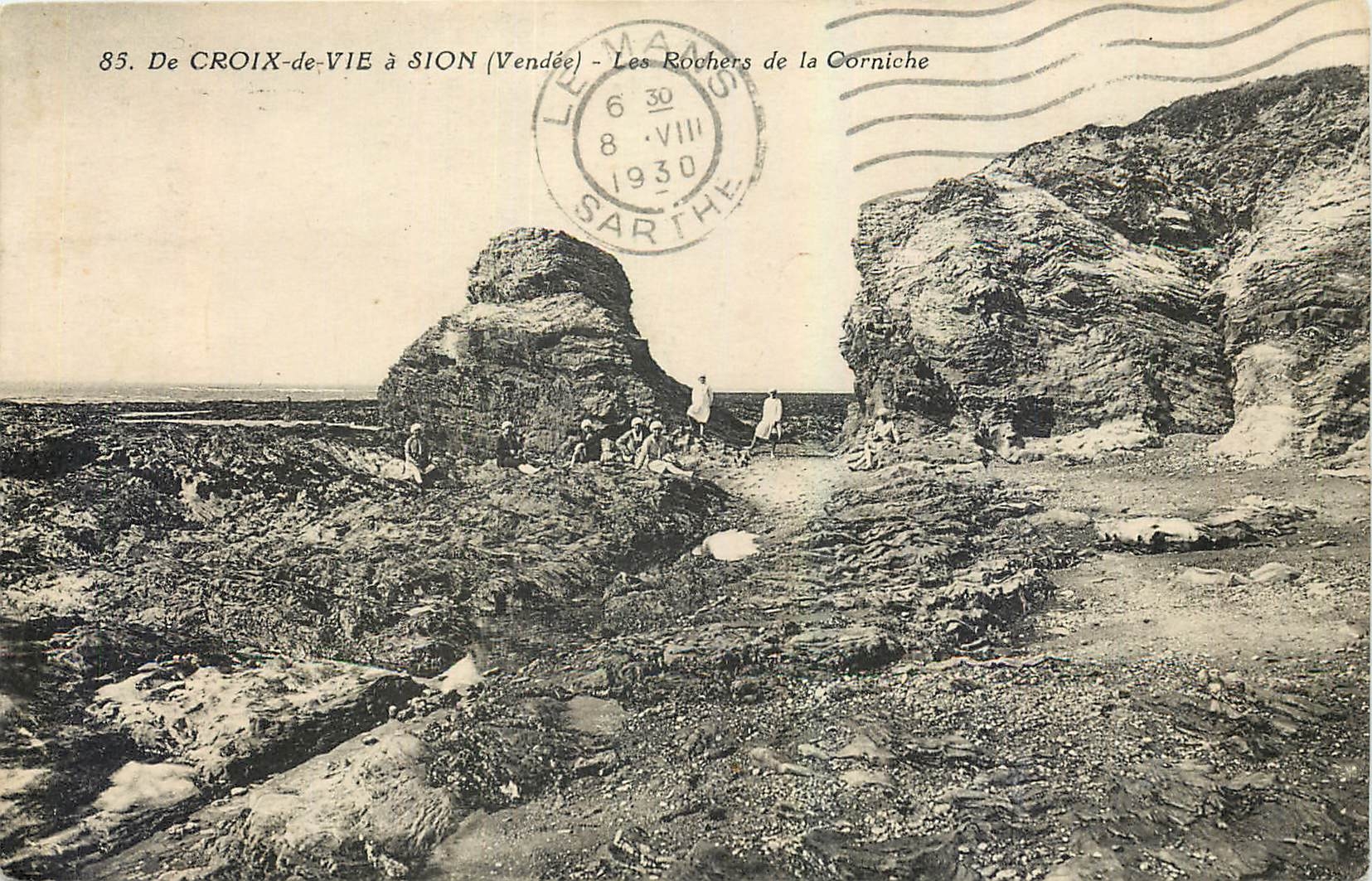 CPA De Croix de Vie a Dion Vendee Les Rochers de la Corniche 