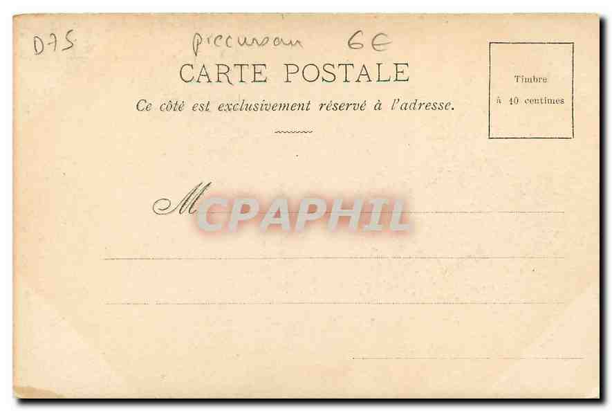 CPA Paris Palais de Justice  — Rückseite