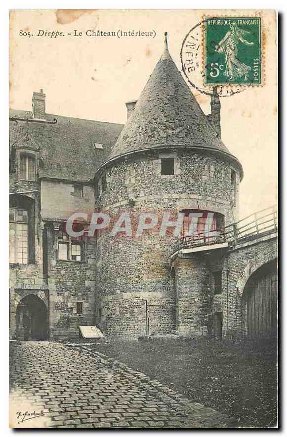 CPA Dieppe Le Chateau Interieur 