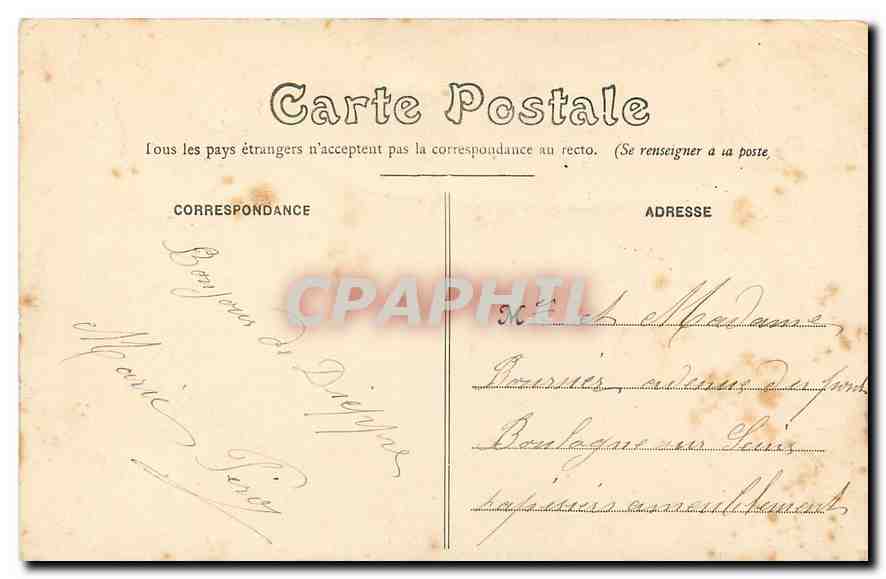 CPA Dieppe Le Chateau Interieur  — Rückseite