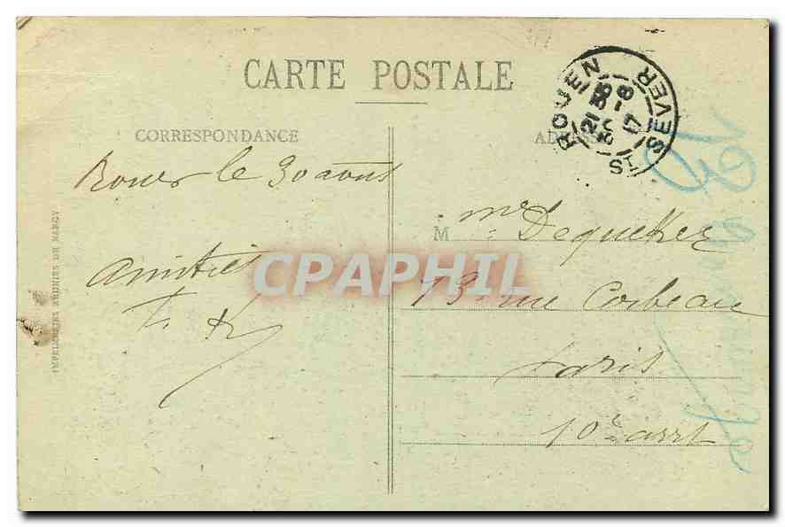 CPA Rouen Le Pont aux Anglais  — Rückseite