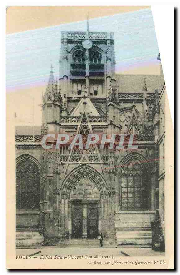 CPA Rouen Eglise Saint Vincent Portail lateral 