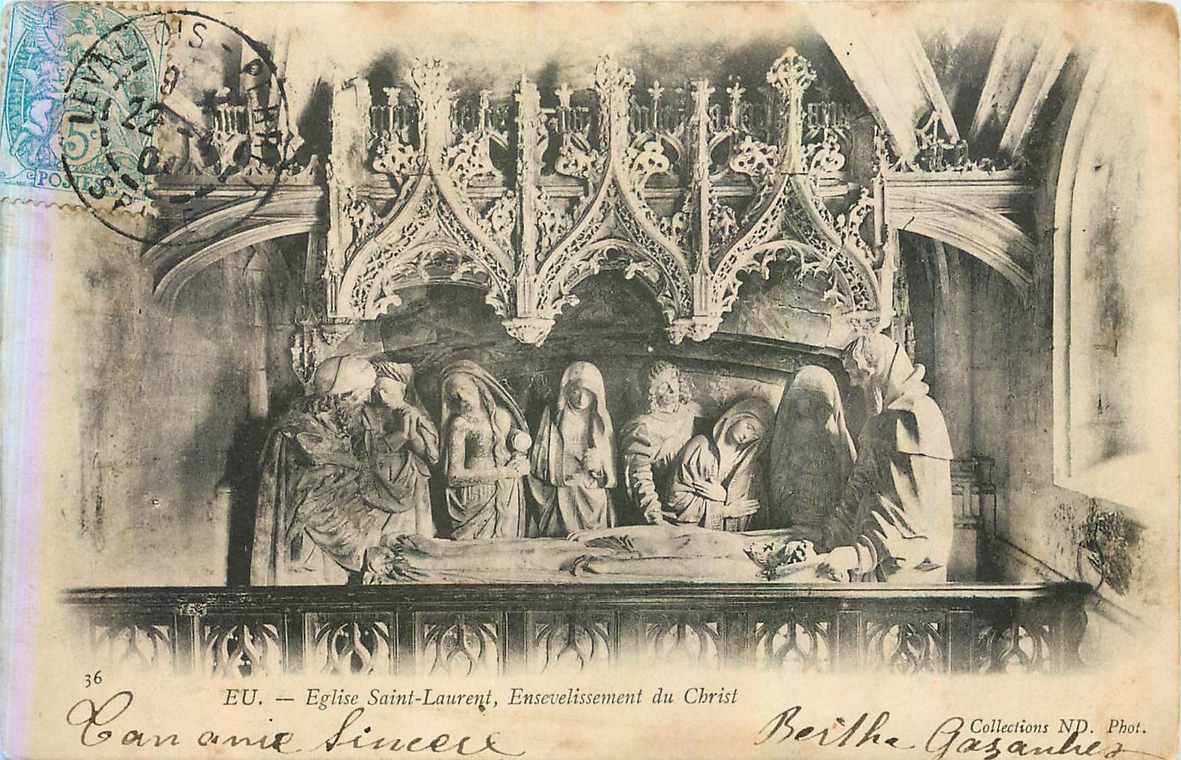 CPA EU Eglise Saint Laurent Ensevelissement du Christ 