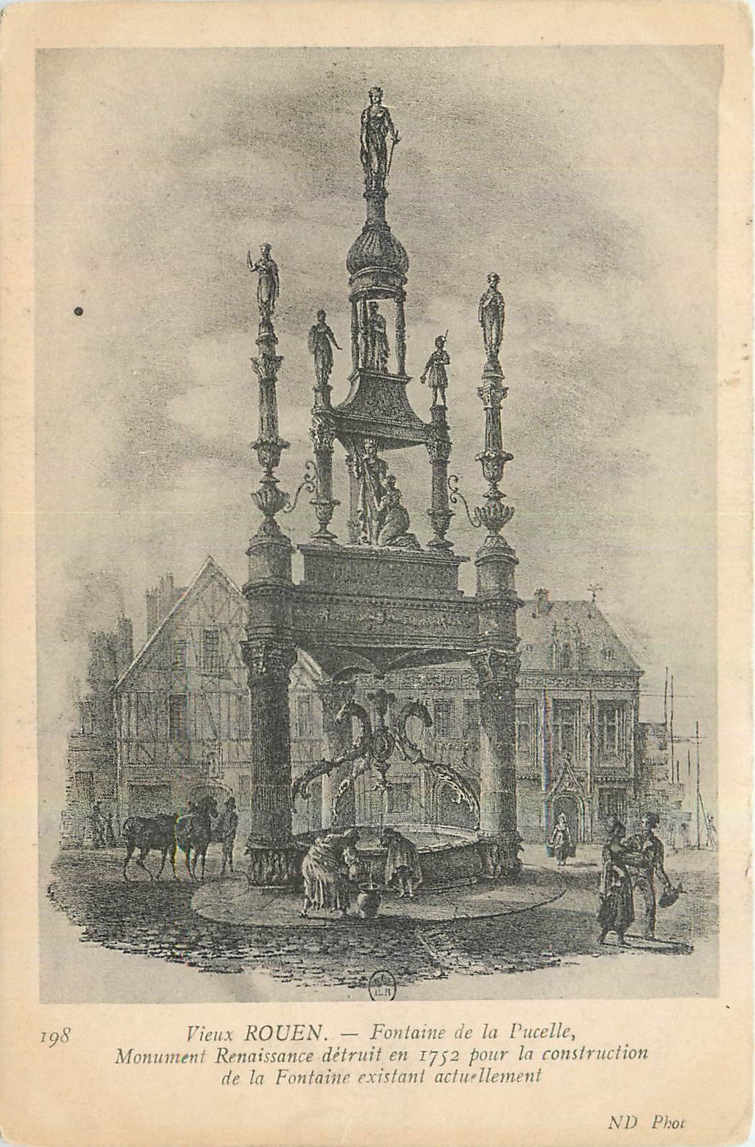 CPA Vieux Rouen Fontaine de la Pucelle 