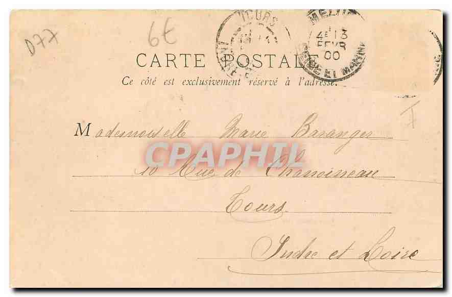 CPA Melun Chateau de Vaux le Penil  — Rückseite