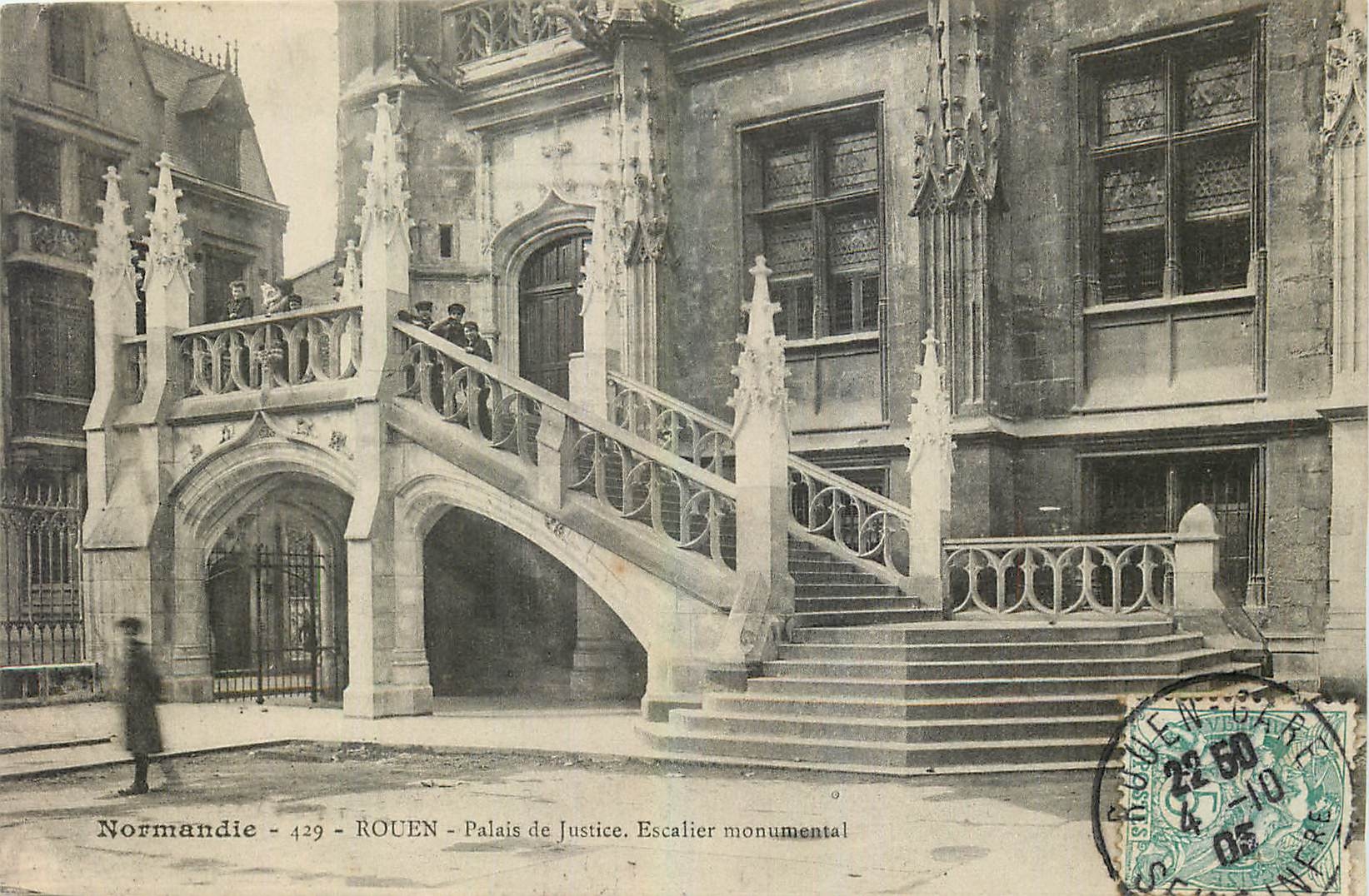 CPA Rouen Palais de Justice Escalier monumental 
