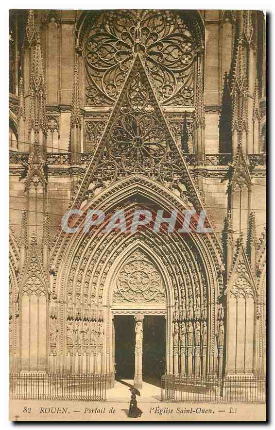 CPA Rouen Portail de l'Eglise Saint Ouen 