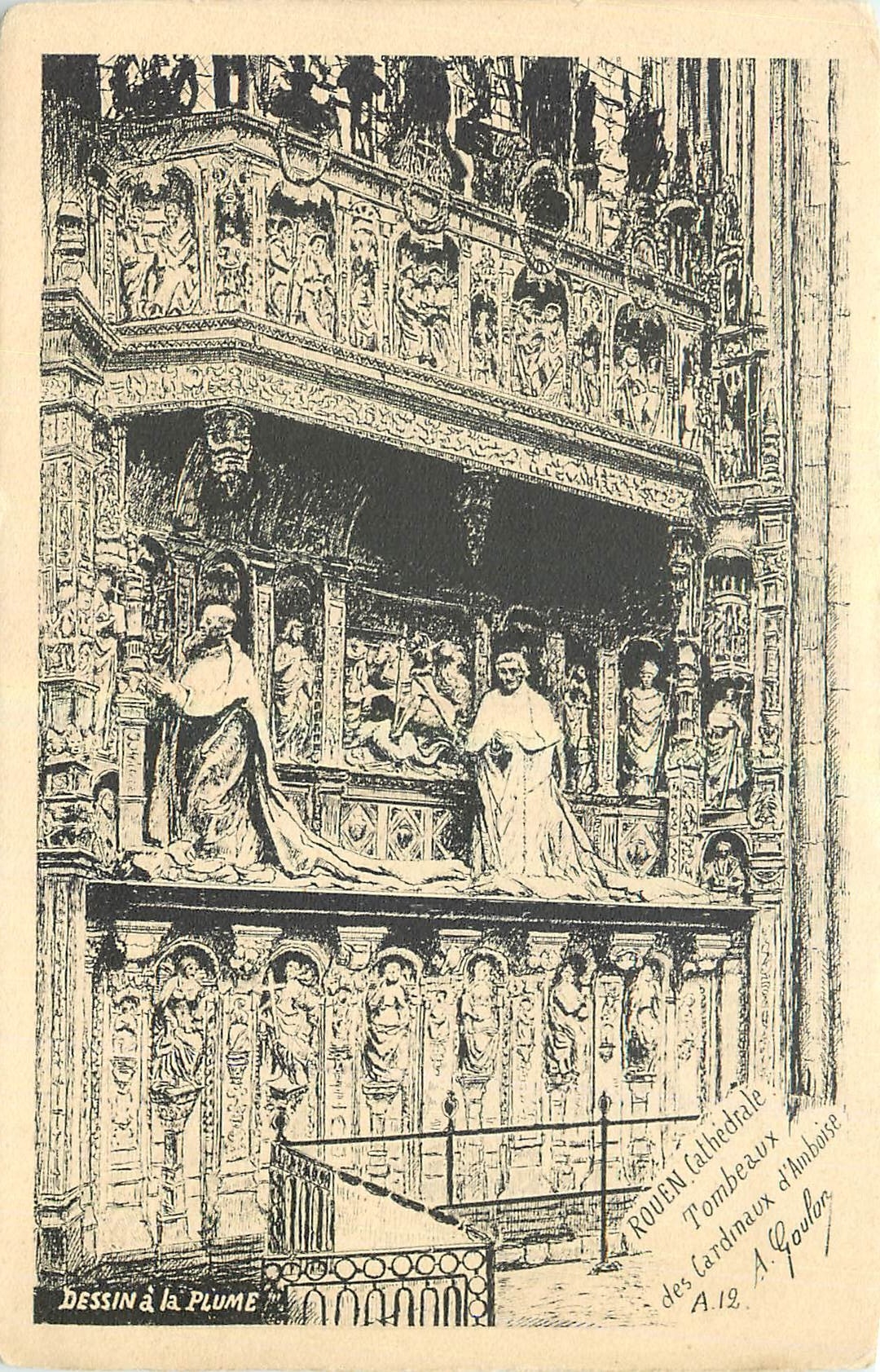CPA Rouen Tombeaux des cardinaux d'Amboise 