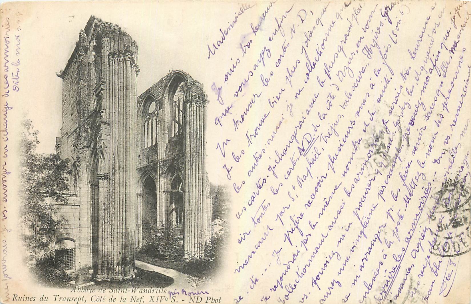 CPA Abbaye de Saint Wandrille Transept Cote de la Nef 