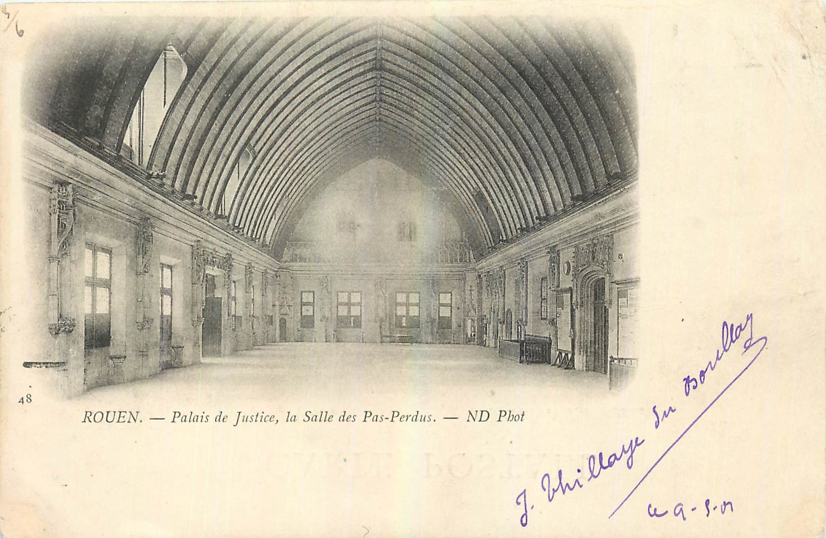 CPA Rouen Palais de Justice la salle des Pas Perdus 