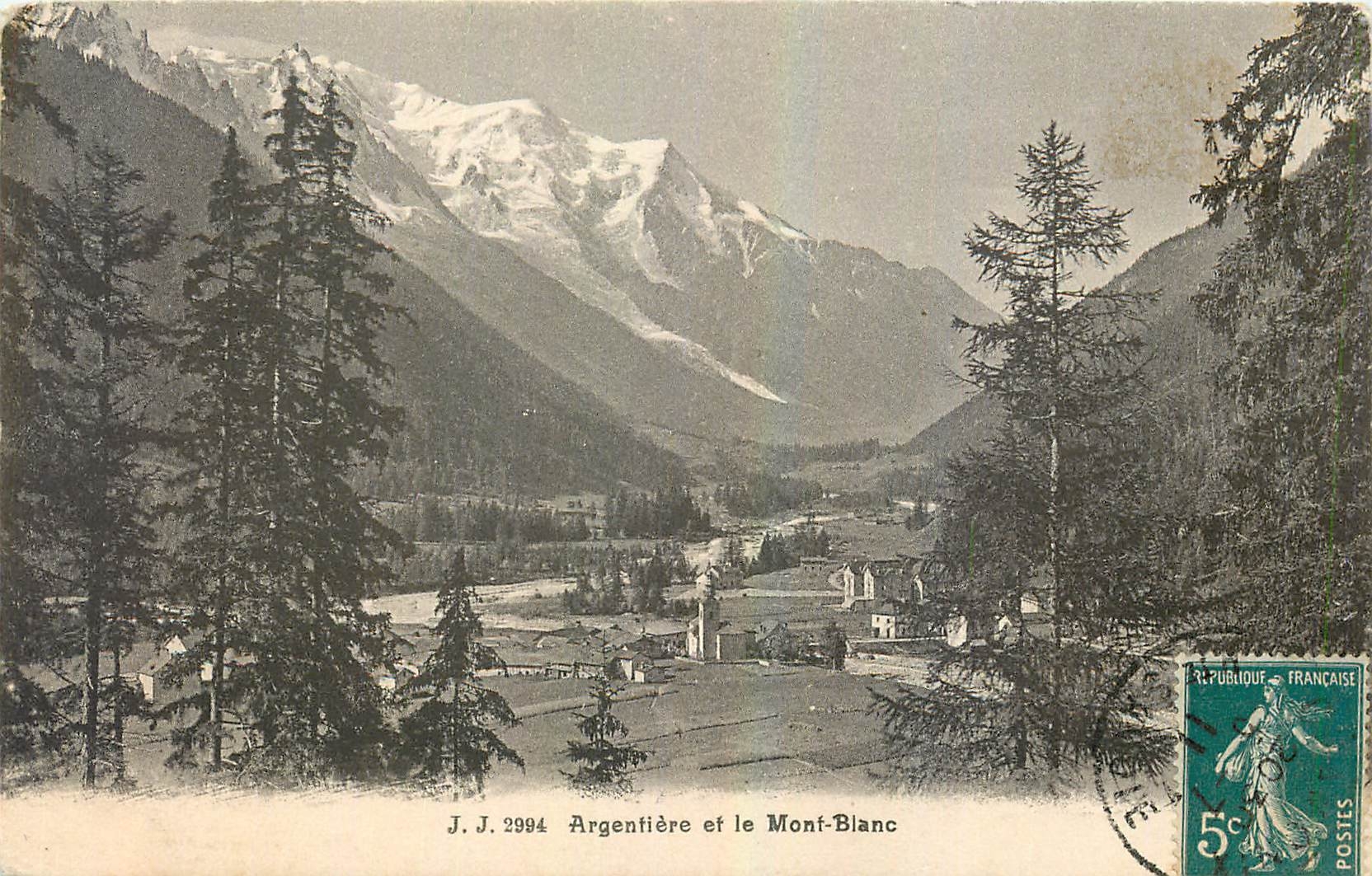 Argentière et le Mont-Blanc — J. J. 2994 — Julien frères, Phot. Editeur, Genève