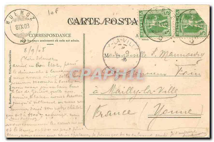 La Dent du Midi — vue enneigée — L. B. n° 70 — Rückseite