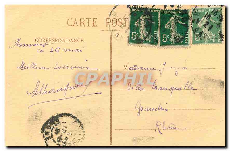 Lake Annecy — The Castle of Duingt and the Dents de Lanton — A. Garlot, Annecy, no. 16 — Back