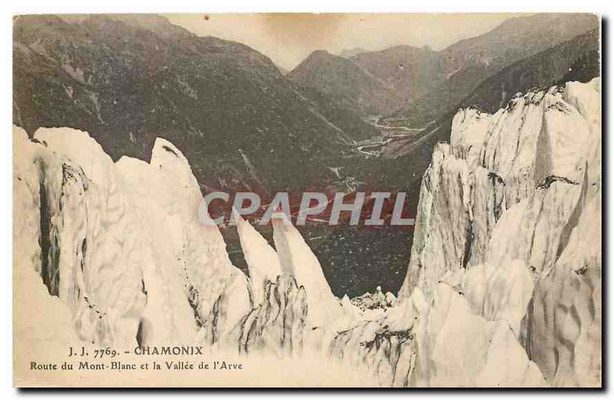 CPA Chamonix Route du Mont Blanc et la Vallee de l'Arve 