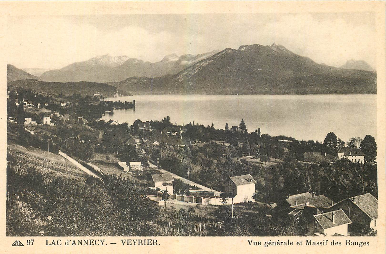 Lac d'Annecy — Veyrier — Vue générale et Massif des Bauges