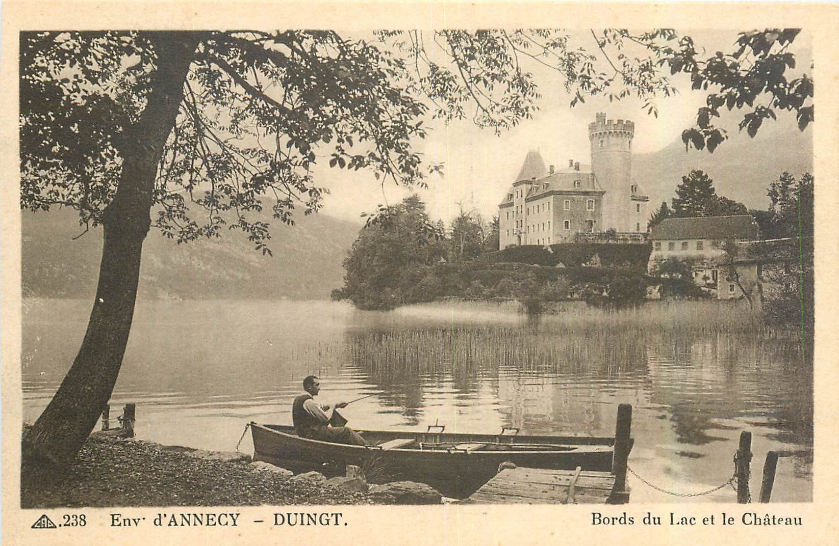 Environs d'Annecy — Bords du Lac et le Château — Éditeur Duingt, n°238