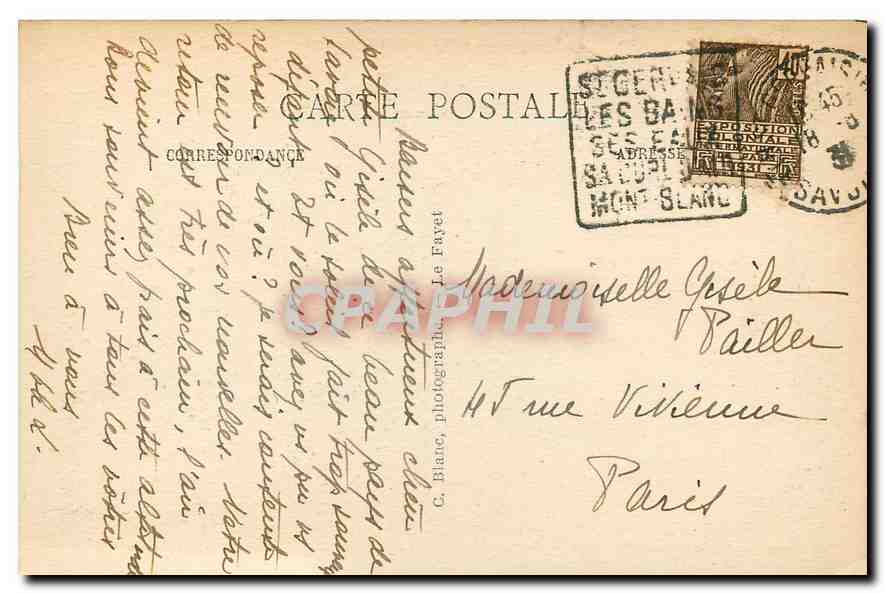 CPA Le Massif du Mont Blanc et ses Environs Le Favet Vue generale La Vallee d'Aravis — Verso