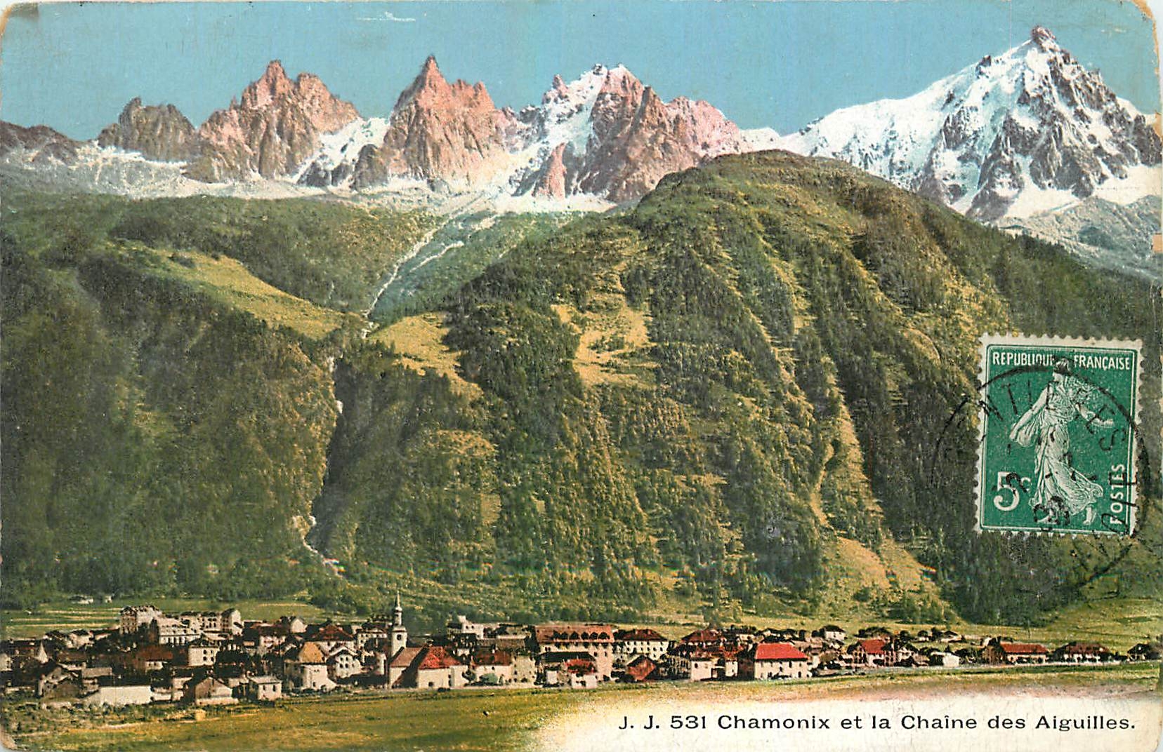 CPA Chamonix et la Chaine des Aiguilles 
