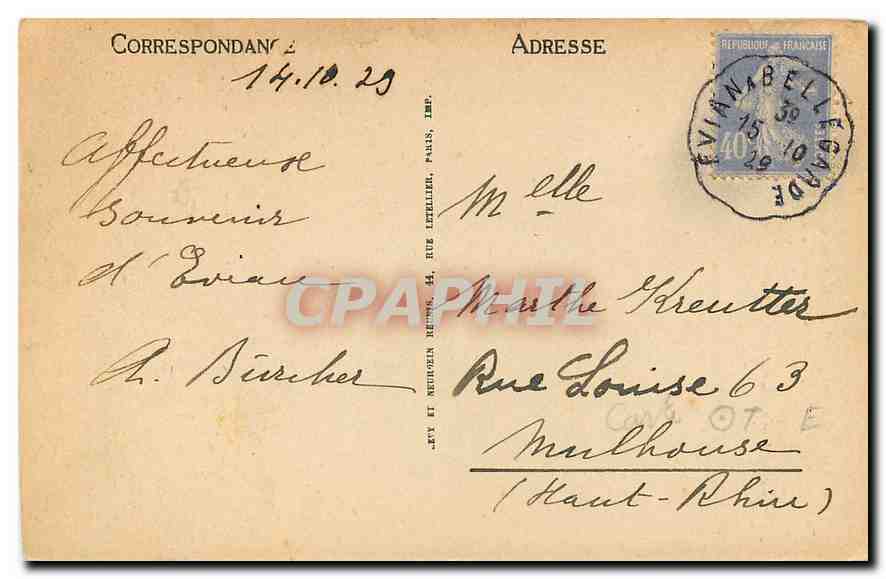 CPA Evian les Bains Monument aux Enfants d'Evian  — Verso