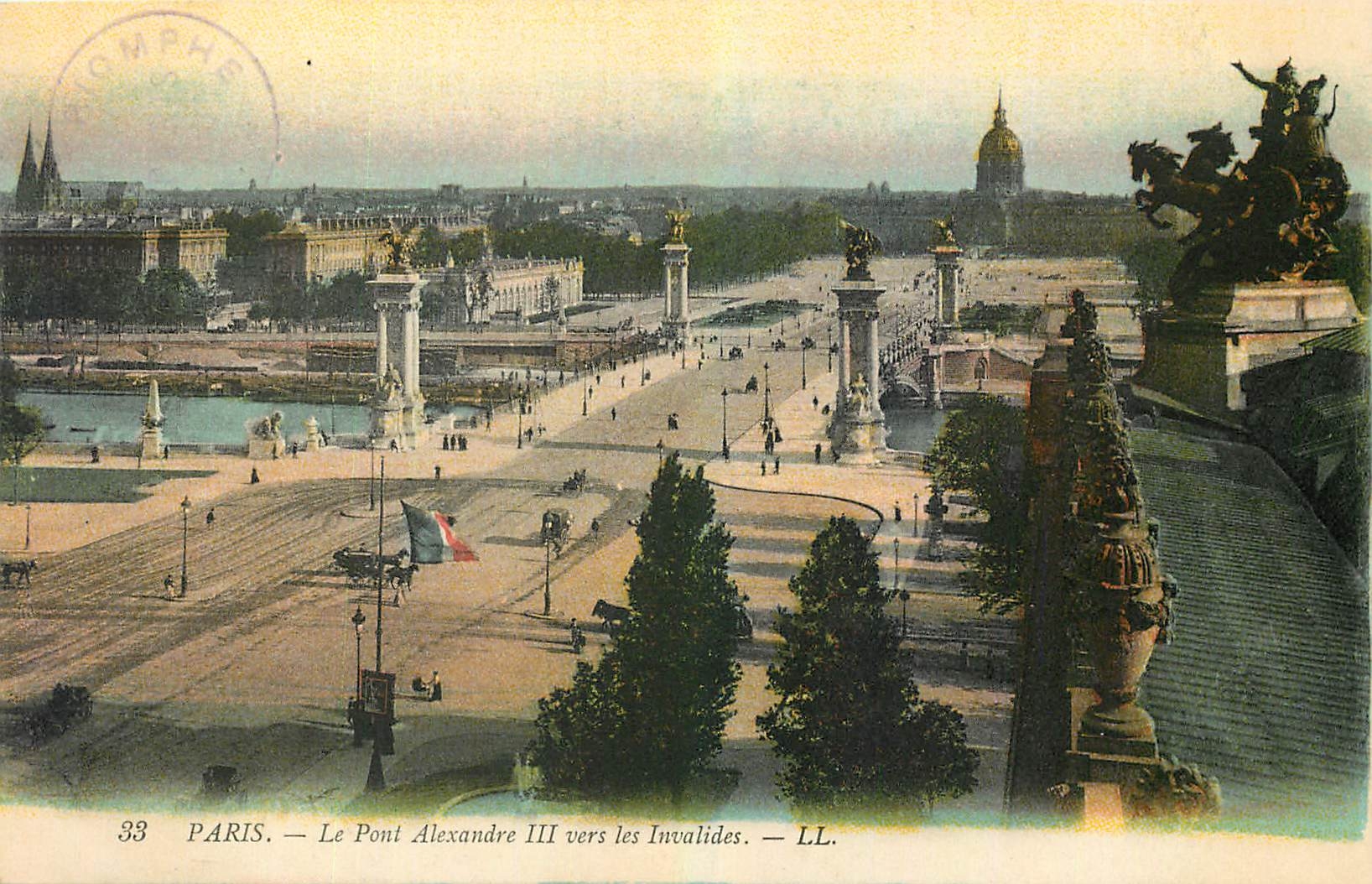 CPA Paris Le Pont Alexandre III vers les Invalides 