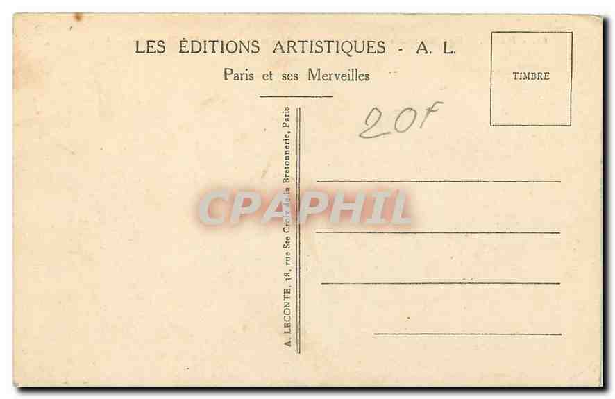 CPA Paris Parc Montsouris L'observatoire — Rückseite