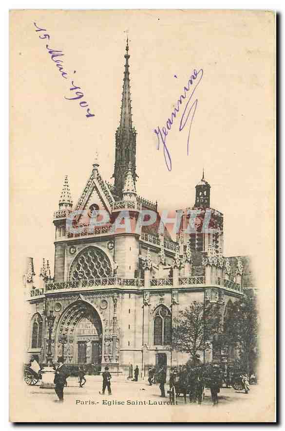 CPA Paris Eglise Saint Laurent 