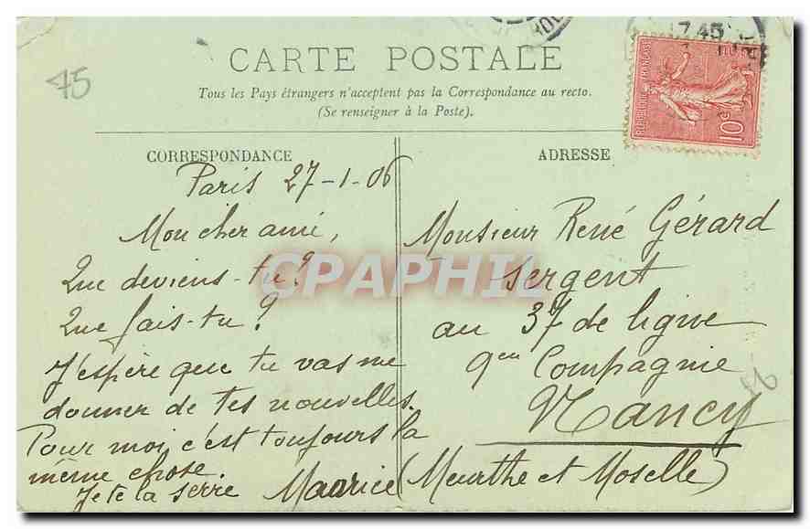 CPA Paris Quand Meme de Mercie  — Rückseite