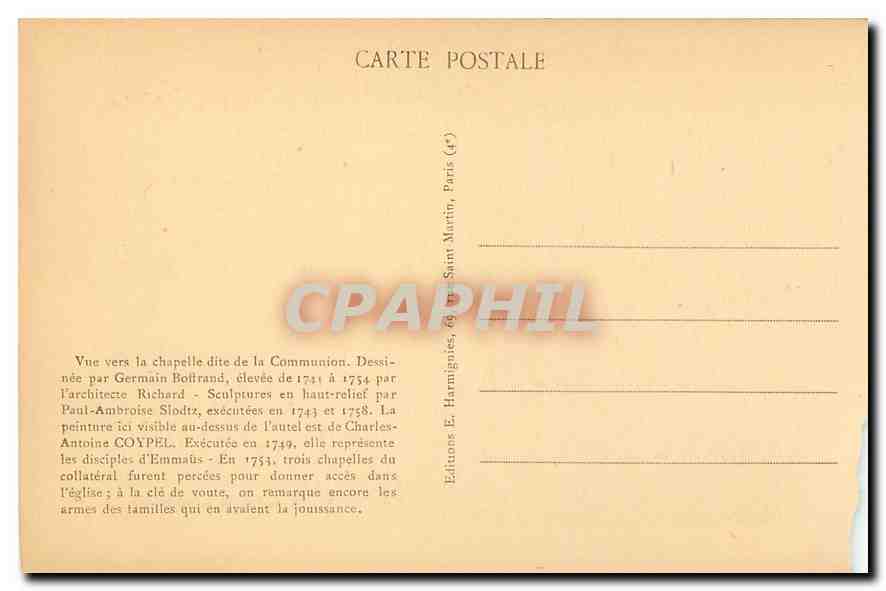 CPA Paris Eglise Saint Merry  — Verso