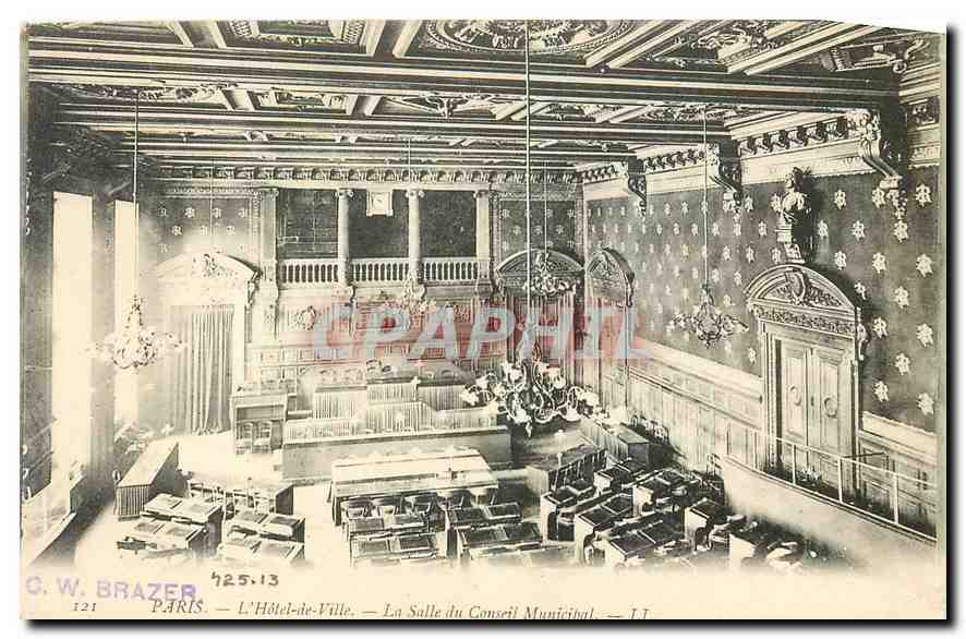 CPA Paris l'Hotel de Ville La Salle du Conseil Municipal 