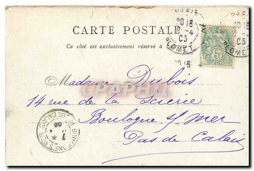 CPA Hotel de Ville Edite par le Bon Marche Paris  — Rückseite