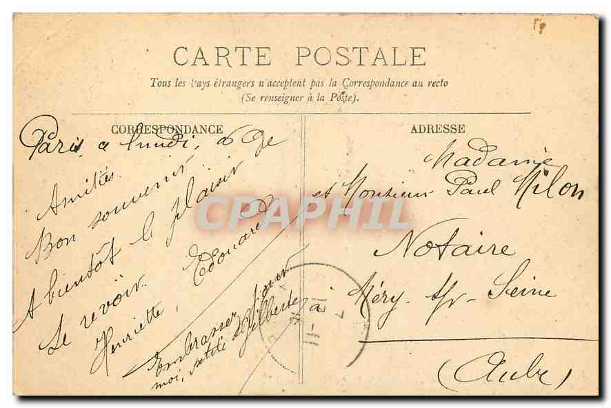 CPA Paris l'Hotel de Ville et le Pont d'Arcole  — Rückseite