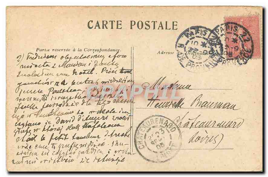 CPA Paris l'Hotel de Ville  — Rückseite