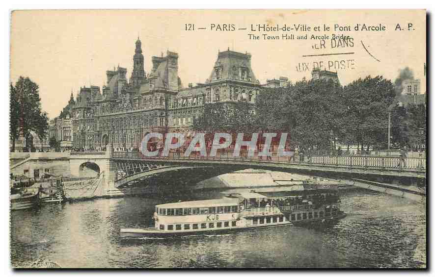 CPA Paris l'Hotel de Ville et le Pont d'Arcole 