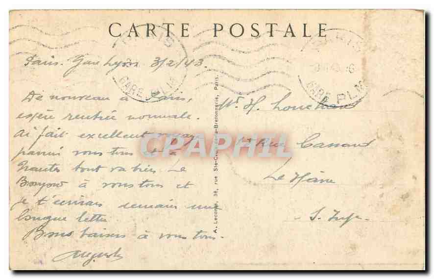 CPA Paris Hotel de Ville  — Rückseite